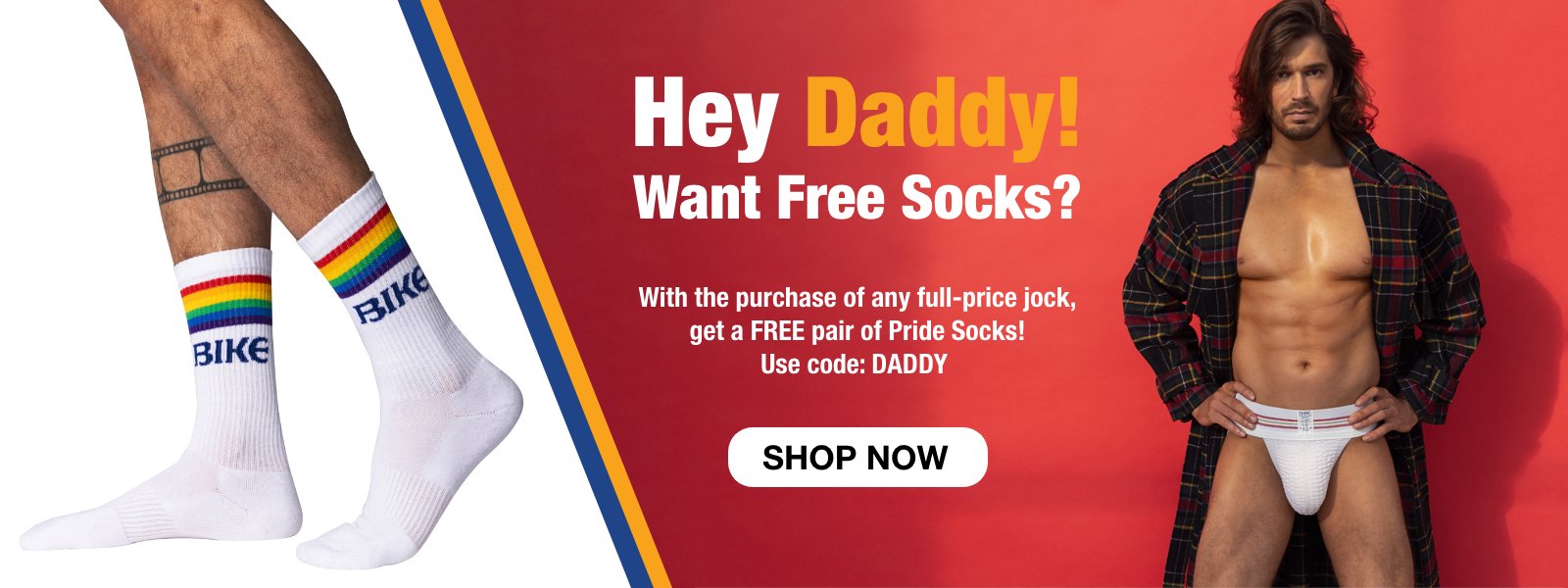 Free Sock With Any Jock Purchase Use Code - DADDY