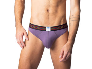 3D of Man wearing Purple Haze Bike Athletic thong underwear