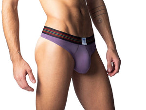 3D of Man wearing Purple Haze Bike Athletic thong underwear