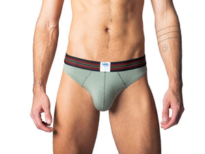 3D of Man wearing Sage Green Bike Athletic thong underwear