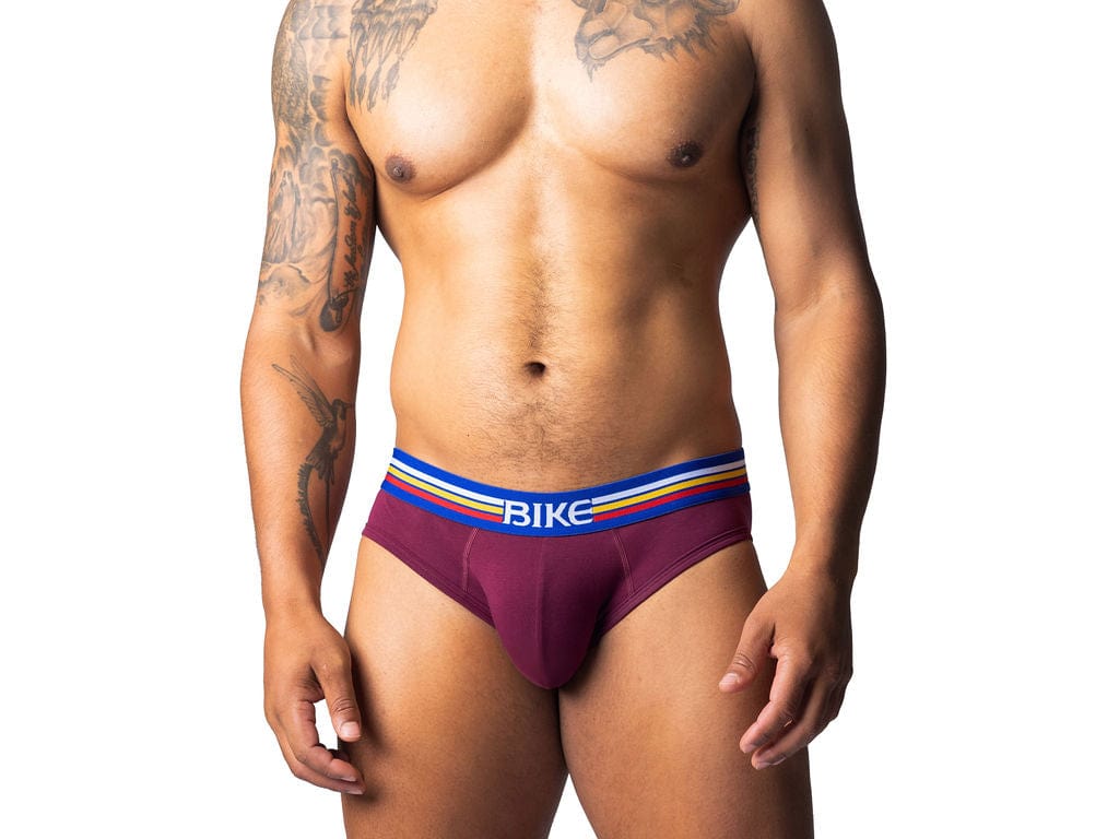 Stretch Cotton Brief - Burgundy