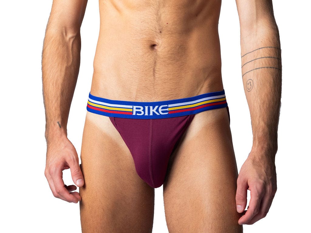 Stretch Cotton Jock Brief - Burgundy