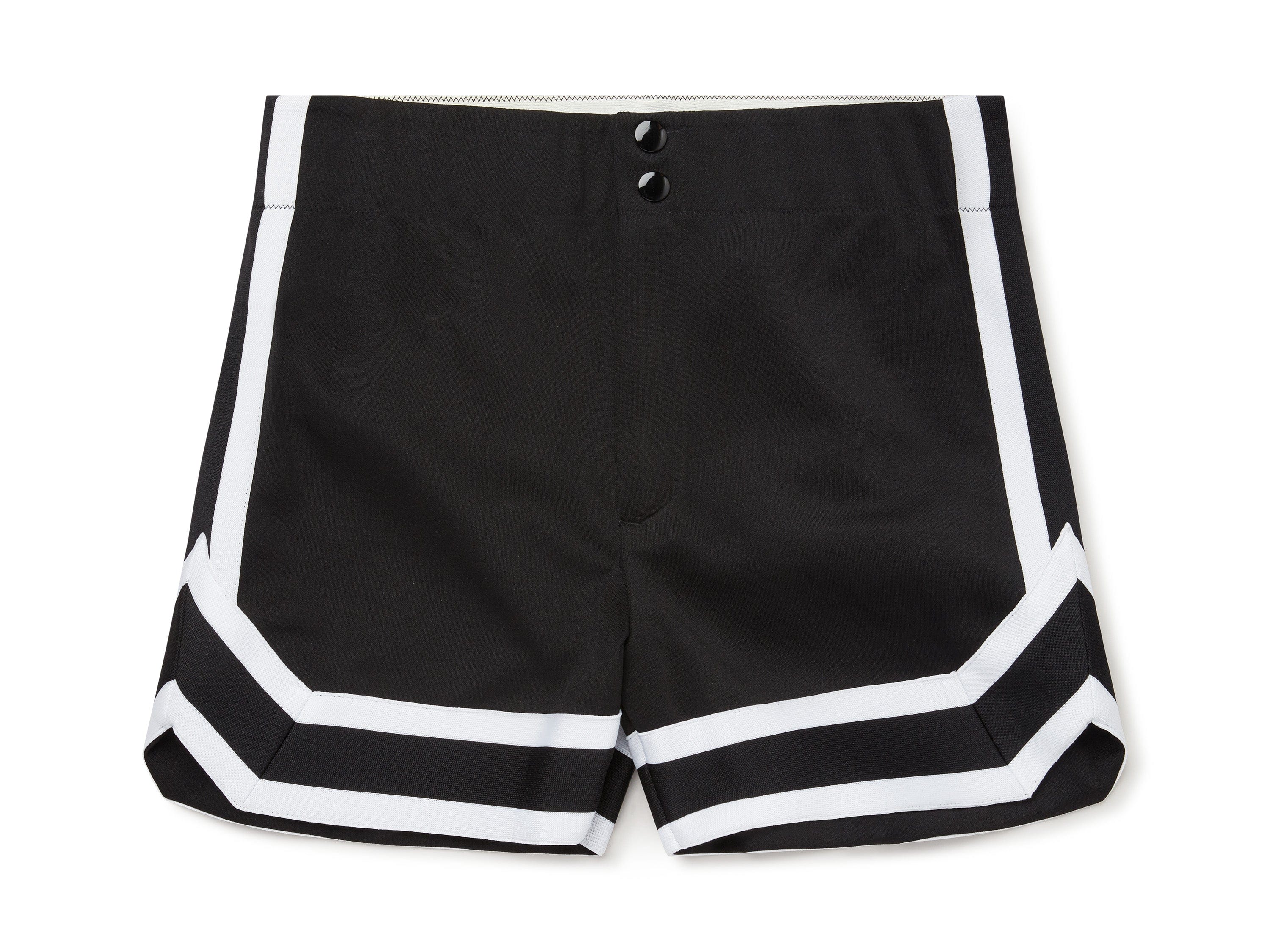 Mens Black Athletic Stripe Coaches Shorts - BIKE® Athletic