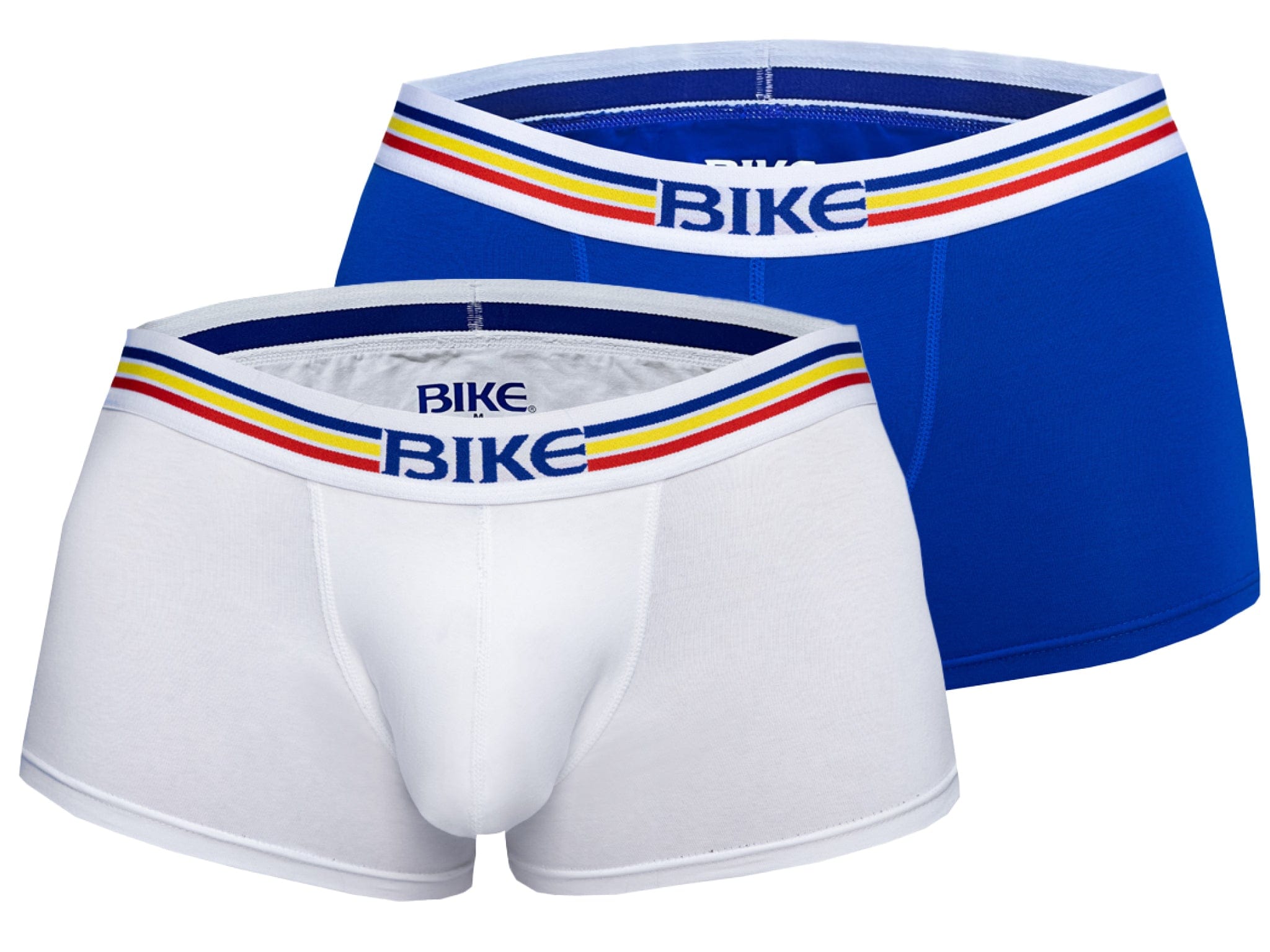 2 Pack Men's Jock Brief Underwear in White and Royal - BIKE® Athletic